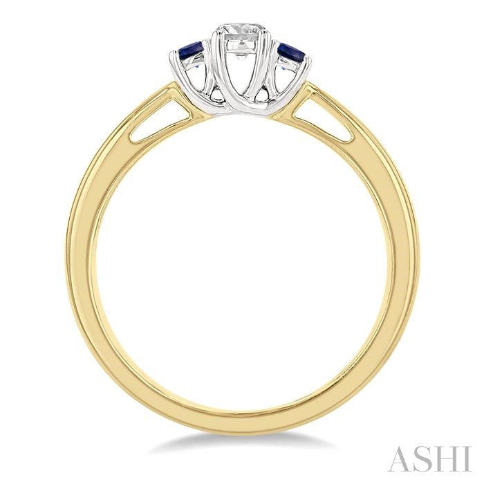 ASHI Round Shape Past Present & Future Gemstone & Diamond Ring 44548PPFGSPYW