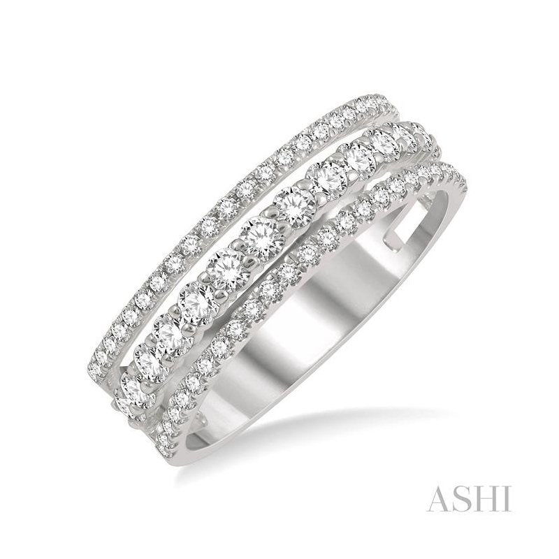 ASHI Three Row Diamond Fashion Band 369C2PPFGWG
