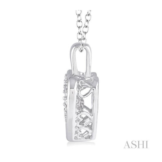 ASHI Silver Heart Shape Emotion Diamond Pendant 80039PPSXSLPD