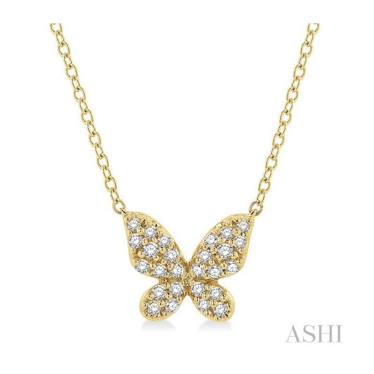 ASHI Butterfly Petite Diamond Fashion Pendant 641A8PPTSPDYG