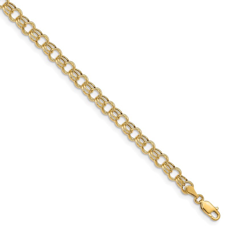 Quality Gold 14k Hollow Double Link Charm Bracelet DO541