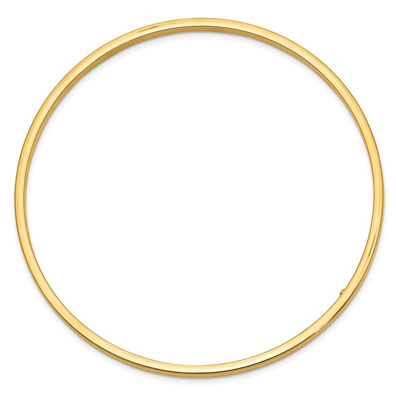 Quality Gold 14k 3mm Polished Square Tube Slip-on Bangle DB472