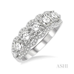 ASHI Round Shape 5 Stone Diamond Fashion Ring 373B0PPFGWG-1.50