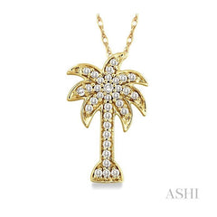ASHI Palm Tree Diamond Fashion Pendant 63788PPFSPDYG