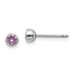 456E Inverness 14k White Gold 4mm June Crystal Bezel Earrings