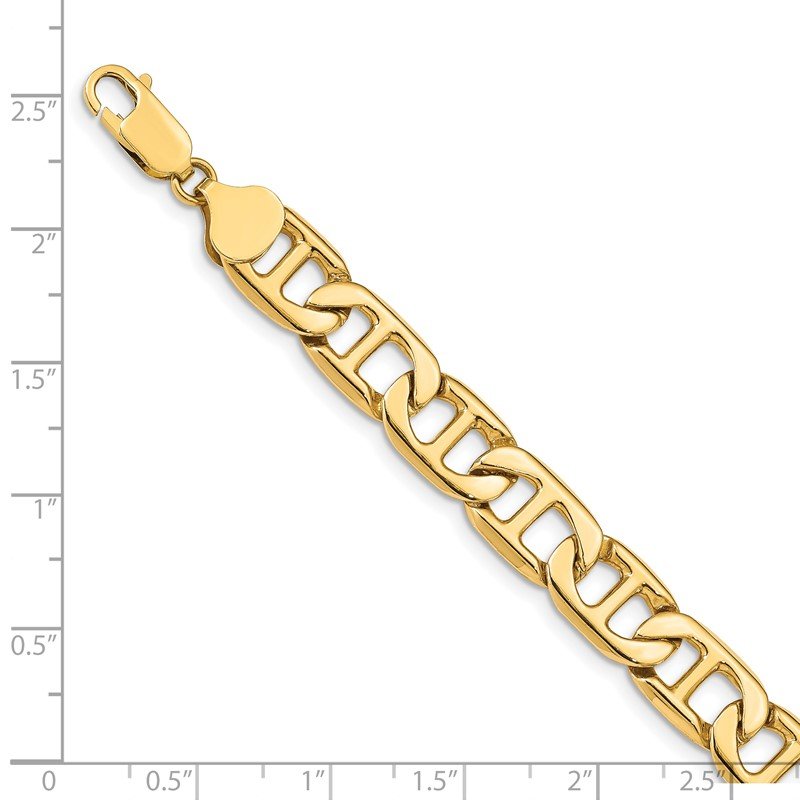 Quality Gold 14k 8.75mm Solid Hand-Polished Anchor Link Bracelet FL446