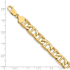 Quality Gold 14k 8.75mm Solid Hand-Polished Anchor Link Bracelet FL446