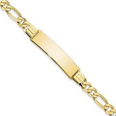 Quality Gold 10k Figaro Link ID Bracelet 10LID81