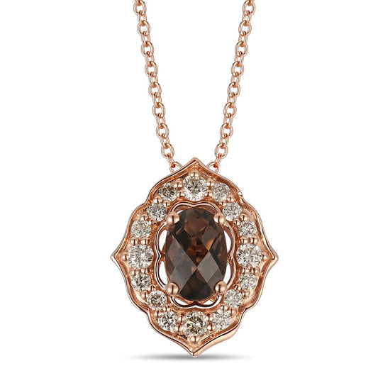 Le Vian 14K Strawberry Gold® Chocolate Quartz® 3/8 cts. Pendant WJKC 6