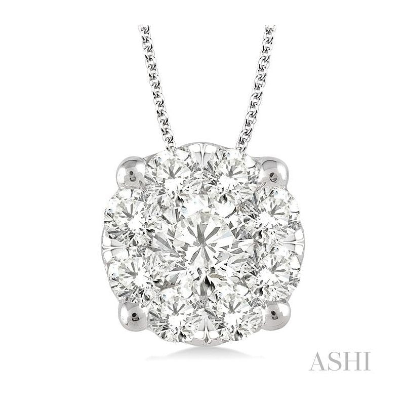 ASHI Round Shape Lovebright Essential Diamond Solitaire Pendant 91750PPFVPDWG-1.50