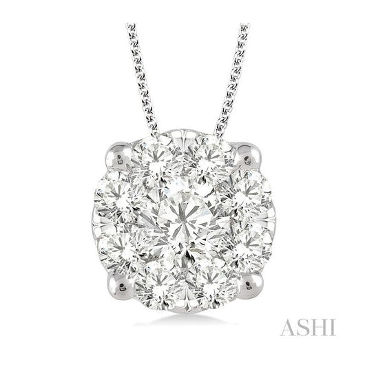 ASHI Round Shape Lovebright Essential Diamond Solitaire Pendant 91750PPFVPDWG-1.50