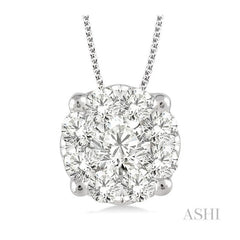 ASHI Round Shape Lovebright Essential Diamond Solitaire Pendant 91750PPFVPDWG-1.50