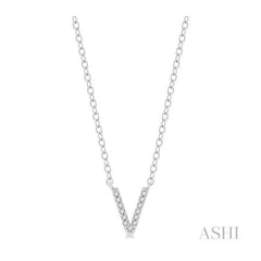 ASHI Block 'V' Initial Diamond Pendant 912F9PPTSPDWG-V
