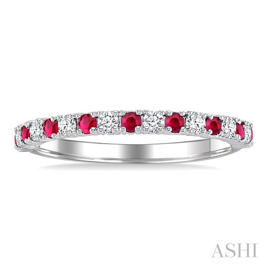 ASHI Alternate Gemstone & Diamond Band 46306PPTGRBWG