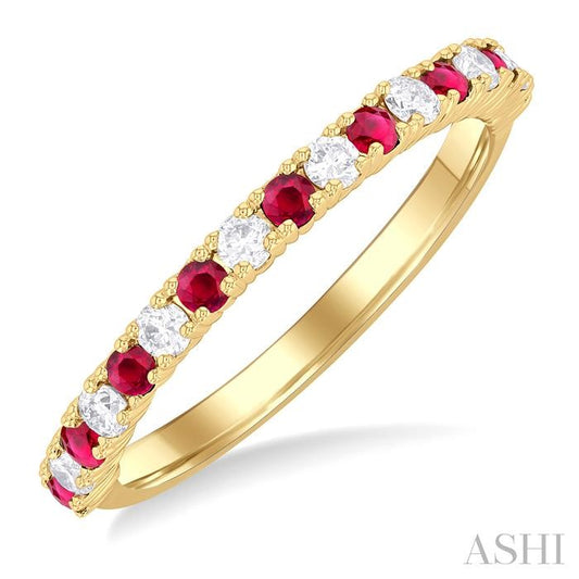 ASHI Alternate Gemstone & Diamond Band 46306PPTGRBYG