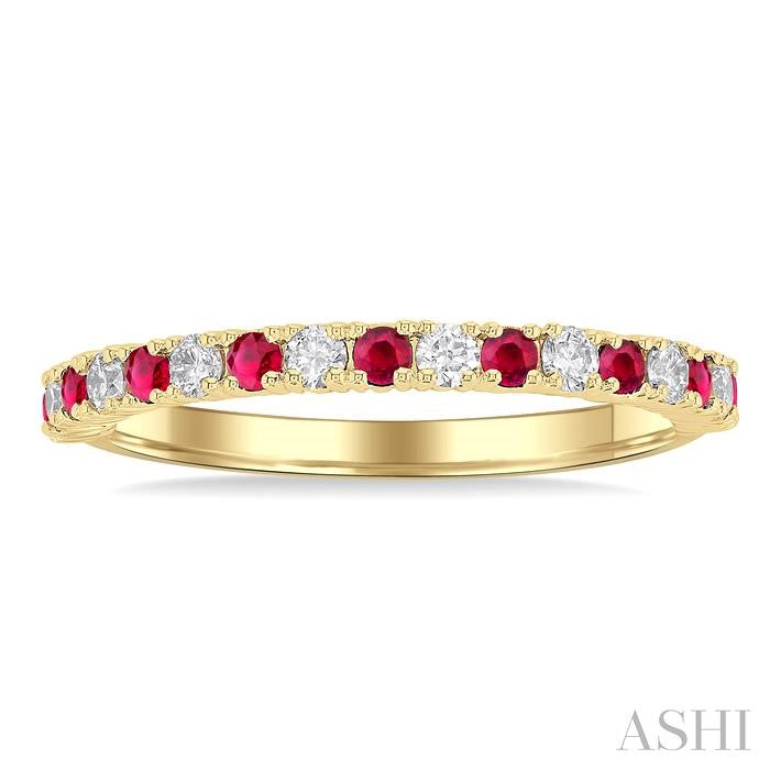 ASHI Alternate Gemstone & Diamond Band 46306PPTGRBYG