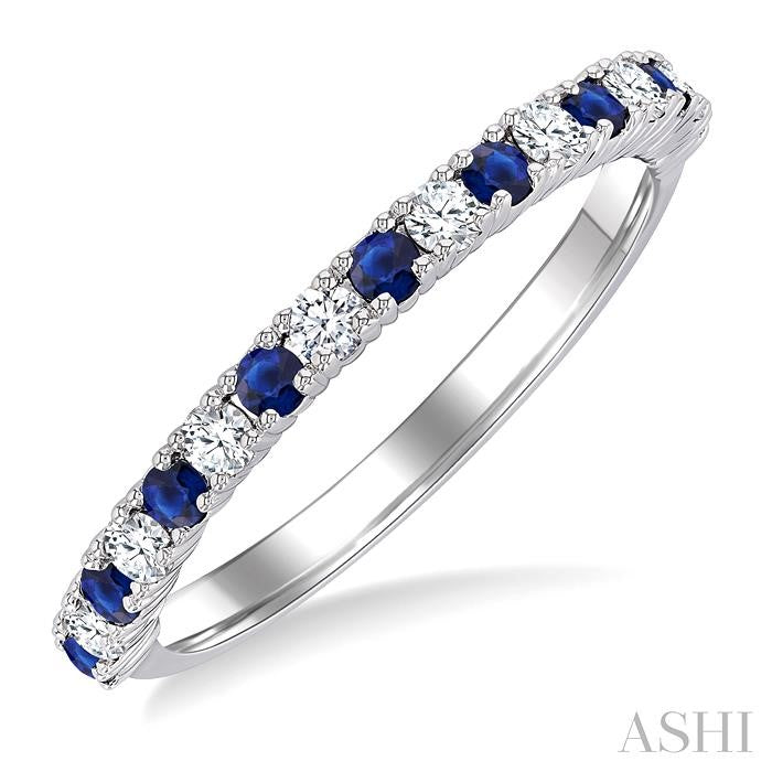 ASHI Alternate Gemstone & Diamond Band 46306PPTGSPWG