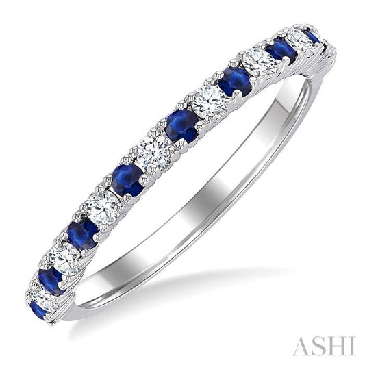 ASHI Alternate Gemstone & Diamond Band 46306PPTGSPWG