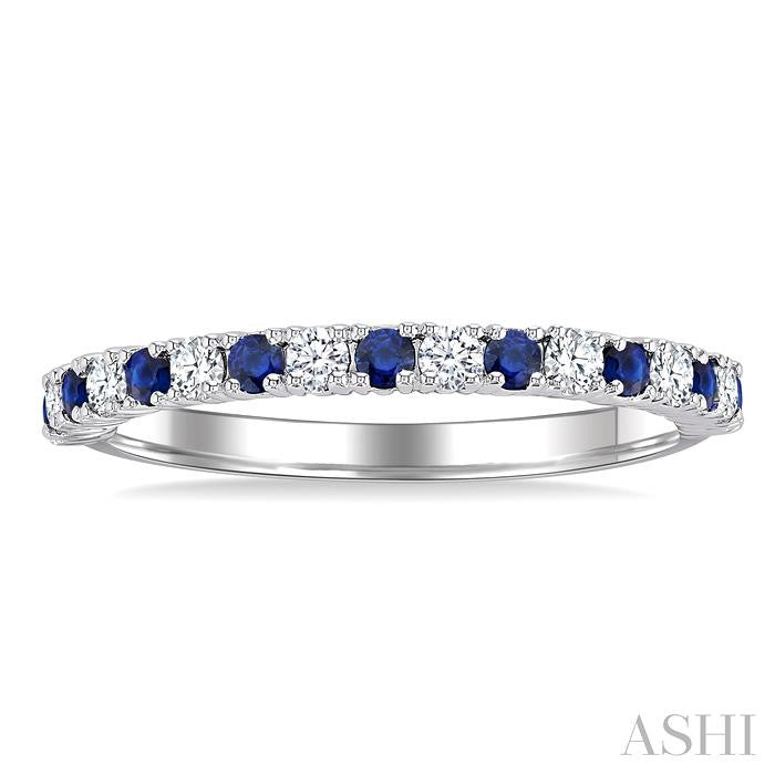 ASHI Alternate Gemstone & Diamond Band 46306PPTGSPWG