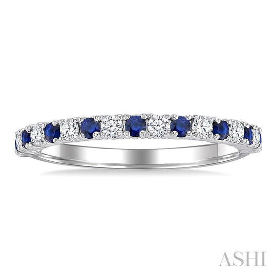ASHI Alternate Gemstone & Diamond Band 46306PPTGSPWG