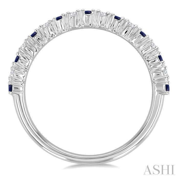 ASHI Alternate Gemstone & Diamond Band 46306PPTGSPWG