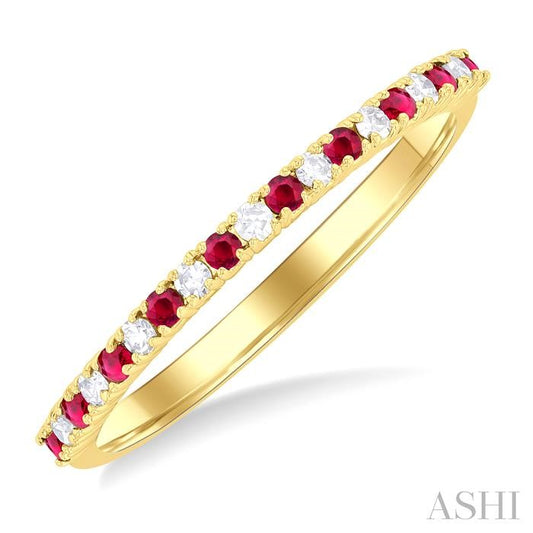ASHI Alternate Gemstone & Diamond Band 46308PPTSRBYG