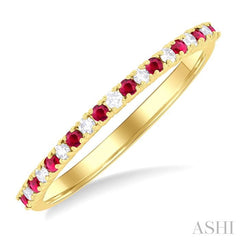 ASHI Alternate Gemstone & Diamond Band 46308PPTSRBYG