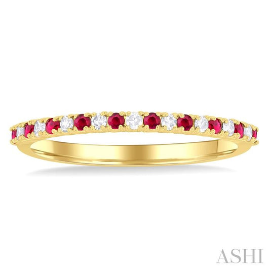 ASHI Alternate Gemstone & Diamond Band 46308PPTSRBYG
