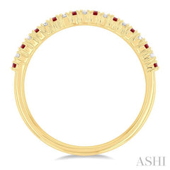 ASHI Alternate Gemstone & Diamond Band 46308PPTSRBYG