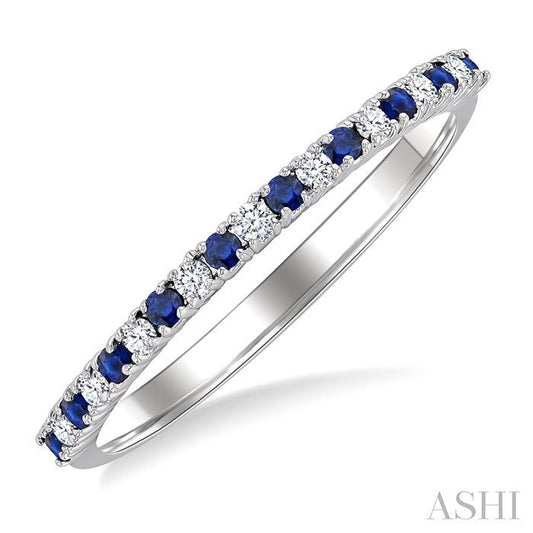 ASHI Alternate Gemstone & Diamond Band 46308PPTSSPWG