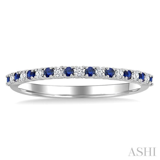 ASHI Alternate Gemstone & Diamond Band 46308PPTSSPWG