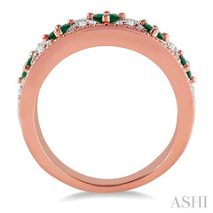 ASHI Princess Shape Gemstone & Diamond Fashion Band 46343PPFHEMPW