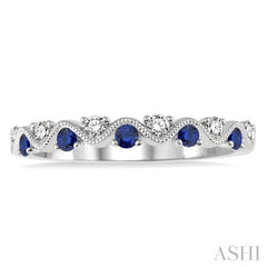 ASHI Alternate Gemstone & Diamond Band 46398PPFGSPWG