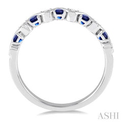 ASHI Alternate Gemstone & Diamond Band 46398PPFGSPWG