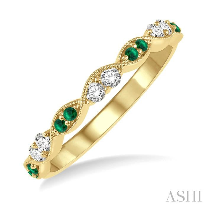 ASHI Alternate Gemstone & Diamond Band 46407PPFHEMYG