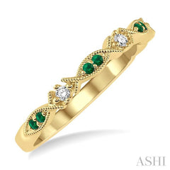 ASHI Alternate Gemstone & Diamond Band 46419PPFVEMYG