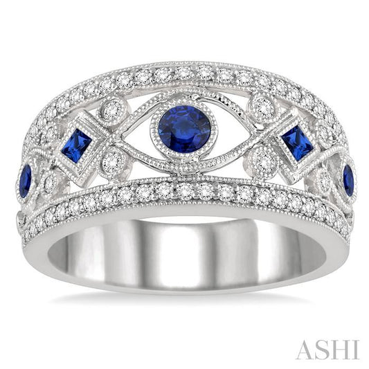 ASHI Gemstone & Diamond Fashion Band 46455PPFHSPWG
