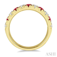 ASHI 11 Alternate Gemstone & Diamond Wedding Band 46503PPFGRBYG