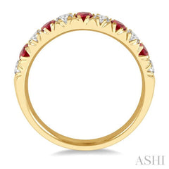 ASHI 11 Alternate Gemstone & Diamond Wedding Band 46504PPFGRBYG