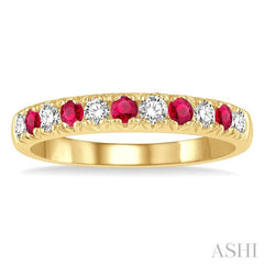 ASHI 11 Alternate Gemstone & Diamond Wedding Band 46506PPFGRBYG