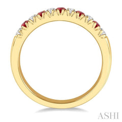 ASHI 11 Alternate Gemstone & Diamond Wedding Band 46507PPFGRBYG