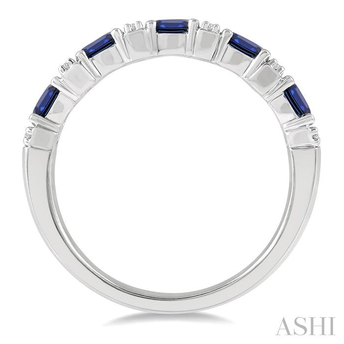 ASHI Oval Shape East-West Gemstone & Diamond Wedding Band 46528PPFGSPWG
