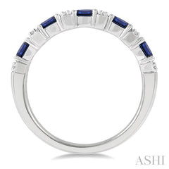 ASHI Oval Shape East-West Gemstone & Diamond Wedding Band 46528PPFGSPWG