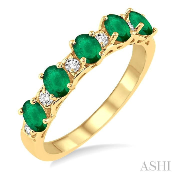 ASHI Oval Shape Gemstone & Diamond Wedding Band 46538PPFGEMYG