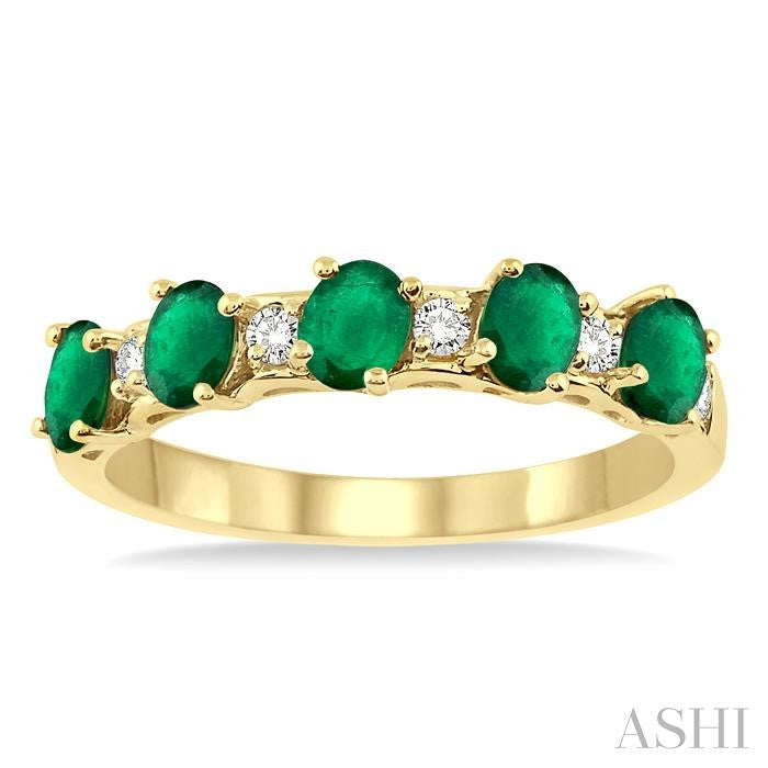 ASHI Oval Shape Gemstone & Diamond Wedding Band 46538PPFGEMYG