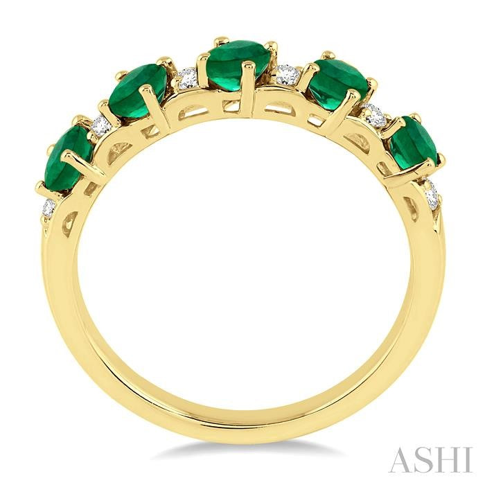 ASHI Oval Shape Gemstone & Diamond Wedding Band 46538PPFGEMYG