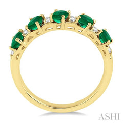 ASHI Oval Shape Gemstone & Diamond Wedding Band 46538PPFGEMYG