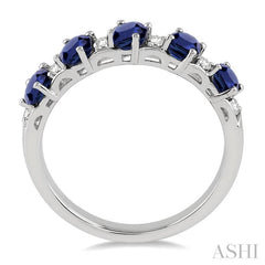 ASHI Oval Shape Gemstone & Diamond Wedding Band 46538PPFGSPWG