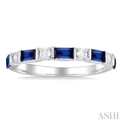 ASHI Emerald Shape Art Deco Gemstone & Diamond Band 46607PPFGSPWG