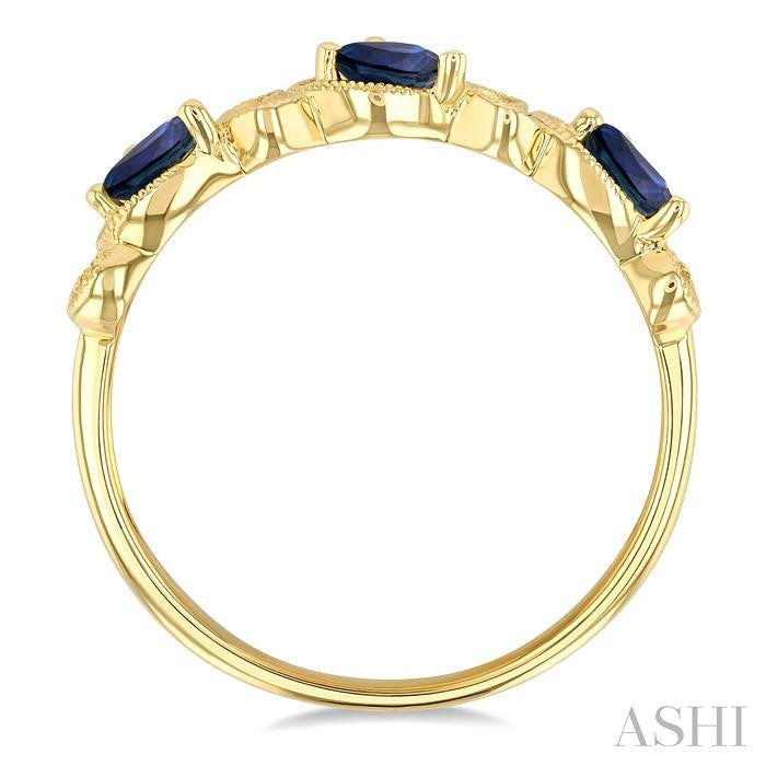 ASHI Pear Shape Gemstone & Diamond Band 46638PPFGSPYG